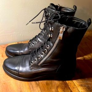 Marc Fisher Black Leather Combat Boots Sz. 9